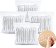 Cotton Swabs, Individually Wrapped Cotton Buds, 400 Count Biodegradable Cotton Tip Applicator Suitable for Ear, Beauty Care, Cleaning, Make-up（Round and Pointed Shape Cotton Heads）