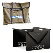 KINGS Portable Steel Fire Pit Easy Setup 40 x 46 cm + Portable Firepit Canvas Bag 38 x 47 x 4cm