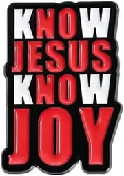 [Pinstant] No Know Jesus Know Joy Christ Cross Crucifix Christian Heaven Bible Church Worship Pray Catholic God Savior Lord Christianity 1.2" Enamel Pin Badge, 1.2 inches, Enamel, metal
