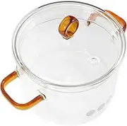 SECFOU Glass Stew Pot with Lid High Borosilicate Cookware Oven Skillet for Noodles Soup Braised Dishes Non Stick Design for Easy Cleaning for Home Cooking