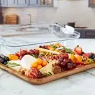 Charcuterie Board Single Compartment Presentation Lightweight Bamboo With Lid