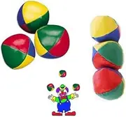 Set Of 3 Traditional Juggling Balls Multi Coloured Clown & Circus Style