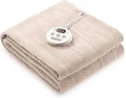 Heated Mattress Pad 39 * 75 Inch Comfort Coral Fleece 10 Heating Levels and 10 Hours Auto Off, Electric Mattress Warmer with Controller, Machine Washable