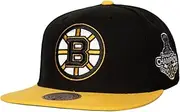 Mitchell & Ness Boston Bruins NHL 2 Tone Side Patch Snapback Hat Cap Black/Gold
