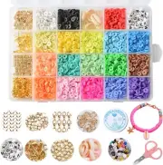 18 Colors 6mm Flat Round Disc Beads 3900pcs Polymer Soft Clay Beads For DIY Jewe