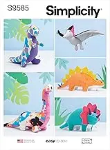 Simplicity S9585 Sewing Pattern Plush Dinosaurs Toy, One Size