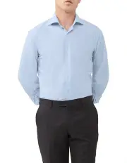 [Van Heusen] 1 Col Check Tailored Shirt in Sky