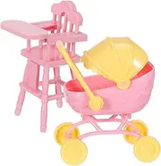 Baby Doll High Chair Toy Push Function Boys and Girls Stroller for Dolls Miniature Baby Carriage Safe for Toddlers