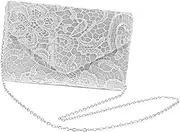 [ANDRESLAD] Banquet Silk Handbag Evening Bag Lace Pattern Key Makeup Storage for Special Occasions