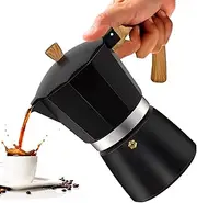Vaolvpant 9 Cup Aluminum Moka Pot Black Classic Stovetop Espresso Coffee Maker 450ml 15oz Coffeemaker Percolator Mocha Express Classic Cafe Maker for Italian and Cuban Café Brewing