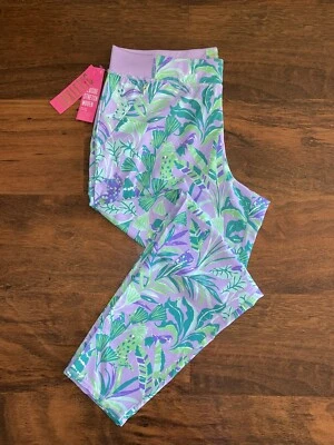 Lilly Pulitzer XL Purple Iris ON THE CHASE RUN AROUND PANTS Joggers UPF50+ NWT