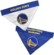 NBA Golden State Warriors Reversible Bandana Size XX-Large for Dogs & Cats. 2 Sided Sports Bandana, Premium Embroidery Team Logo, Many NBA Teams Available