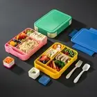 5 Compartments Lunch Containers with Sauce Box Salad Box Kids