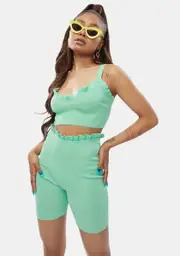Mint Make You Miss Me Biker Shorts Set