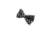 Boys White & Black Houndstooth Patterned Bow Tie