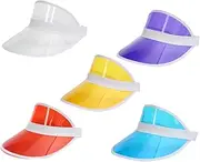 [Holibanna] Summer Sun Block Outdoor Beach Hat 5pcs Set Uv Protection Cap for Men Women White Purple Red