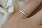 Minimalist Half Eternity Silver 1.40 CT Baguette & Round Cut Moissanite Ring