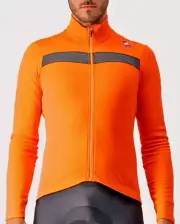 NEW Castelli Puro Long Sleeve Cycling Jersey Bright Orange Size Small