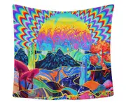 T06 95*73cm Day Tapestry Colorful Sun God and Mountain Tapestry Psychedelic Tapestry Decoration In Bedroom and Living Room
