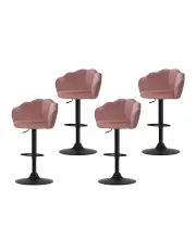 [Artiss] 4x Velvet Bar Stools in Pink