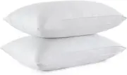 puredown Goose Feather Down Pillows, Standard (Pack of 2) Gusseted White