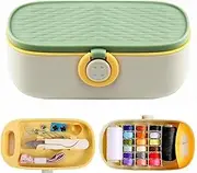 LABUBU Green Sewing Project Kit, Family Sewing Supplies Repair Kit Traveler Sewing Kit Sewing Thread Accessories DIY Sewing Supplies Organizer (Green)