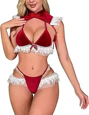 [Generic] Sexy Garter Lingerie Set with Choker Erotic Lingerie Set Valentines Lingerie Plus