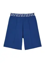 Versace Kids Greca Cotton Shorts (8-14 Years) - Blue - 08YR (8 Years) 08YR (8 years)