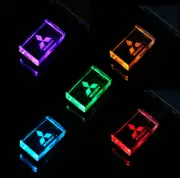 USB Flash Drive 2.0 Metal Stick Mitsubishi Fan Gift Lover Car Logo LED Light