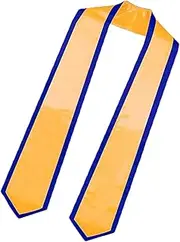 [Generic] Graduation Stole Satin Sash | Fashionale Plain Graduate Stole Student Graduation Stole - 72-Inch Long Unisex Plain Graduation Stole Adult Plain Stole for Women Men, Yellow and Blue, Refer to