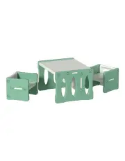 [Keezi] Kids Table and Chairs Set Hdpe in Green