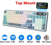 For S98 Mechanical Keyboard Top Mount TFT Screen 98 Keys Wireless Hot Swappable