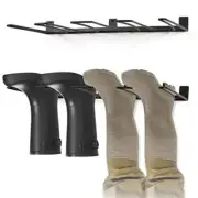 4 Pair Wall Mount Metal Boot Rack Wader Cowboy Boot Holder for Entryway Garage