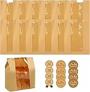 100PCS Bread Bags kit for Sourdough Rounds,Sour Dough Bread Bag,Cookie Pastry Bag with Sea,Paper Bread Bags for Sourdough,Bakery Supplie,Bread Bags for Homemade Bread,Paper Bags with Label Sticker