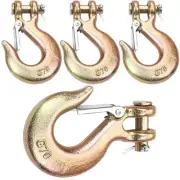 4Pack Clevis Slip Hook, 5/16 Inch Clevis Safety Hook with Safety Latch, Heavy...