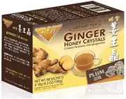 Prince of Peace Instant Plum Ginger Honey Crystals, 10 Sachets – Instant Hot or Cold Beverage for Nausea Relief and Soothes Throat – Easy to Brew Ginger and Honey Crystals