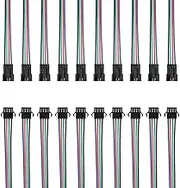 4 Pin JST SM Male Female Plug LED Connector Cable 15cm 22awg Wire for WS2812B WS2812 WS2811 SK6812 SK6812-RGBW LED Strip Light（10 Sets, 4 Pin