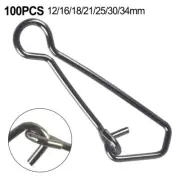 Stainless Steel Fishing Snaps with Hooked Swivels 100pcs Lure Connector Rings