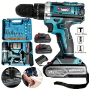 21V Cordless Drill Set Powerful Electric Drill With Keyless Chuck M 38Nm