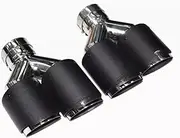 Car accessories Y type Compatible For BMW 1 Series 2 Series 5 Series 4 Series 530 640 G38 etc real carbon fiber cool all black exhaust Tip(Matte black)