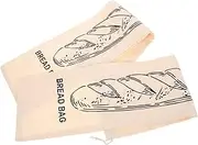 Vaguelly 2pcs Linen Bread Bags Drawstring Cloth Storage for Homemade Bread Produce Vegetables Reusable Loaf Bags for Freshness Easy to Clean Convenient Access for Bakers
