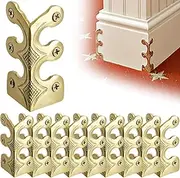 Joufsonan Skiffers Baseboard Corner Protectors, 10 PCS Copper L-Shaped Furniture Corner Protectors, Gold
