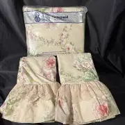 Vtg Springmaid Bill Blass King Fitted Sheet Pillow Cases Pink Rose Cottage Core
