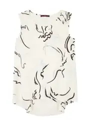 High Cue Printed Satin top - White And Black - 42 (UK10 / S) 42 (UK10 / S)