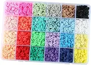 Generic 6mm Flat Round Polymer Clay Beads Chip Disk Loose Spacer Handmade Beads for DIY