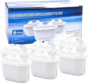 6 Pack Water Filter for All Brita Maxtra,Maxtra+,Mavea Jug Refills Replacement Cartridges
