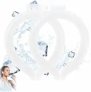 Cooling Tube for Neck, Reusable Hands Free Freezing Tube, Summer Wearable Outdoor Worker Neck Ring Ice Pack Wrap, Frozen Cooler for Summer Heat Weather Hot Flashes Freezer Below 64.4℉(White)
