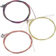 HAMPPLIES 6 Pack Folk Guitar Strings Classic Bright Tone Brass Steel Strings Acoustic Guitar Parts Replacement Kit