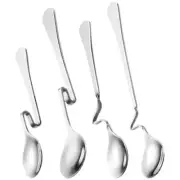 4 Pcs Mixing Teaspoons Hanging Cup of Dessert Coffee Honey Stirring