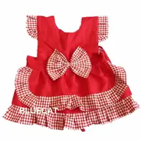在飛比找樂天市場購物網優惠-紅色格子公主 兒童圍裙【BlueCat】【JI2391】